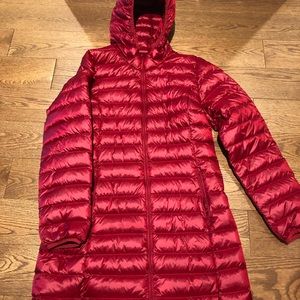 Aritzia red long puffer